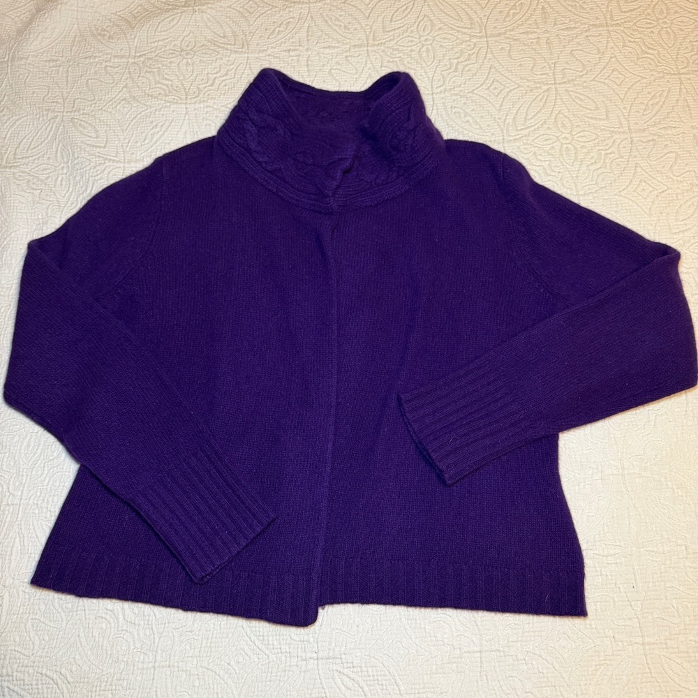 Ralph Lauren Purple no button cardigan sweater